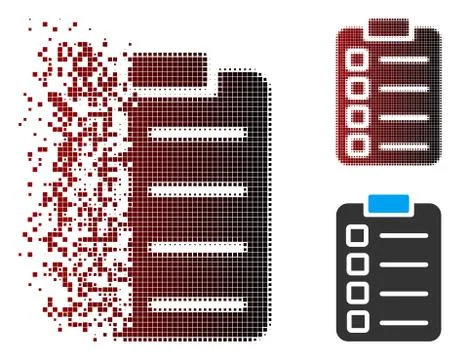 Fractured Pixel Halftone Test Tasks Icon Stock Illustration