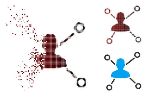 Fractured Pixel Halftone User Relations Icon Illustrazione stock