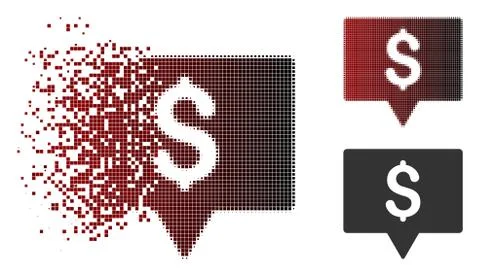 Fractured Pixelated Halftone Bank Map Pointer Icon 库存插图