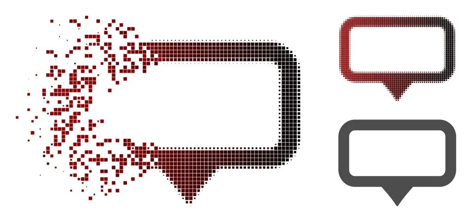 Fractured Pixelated Halftone Banner Map Marker Icon Illustrazione stock
