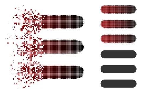 Fractured Pixelated Halftone Stack Icon 스톡 일러스트