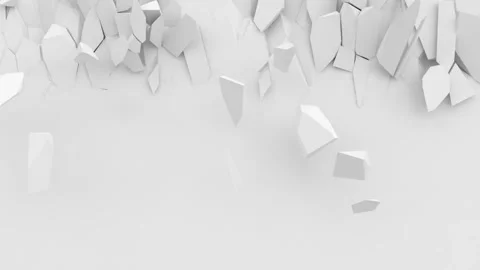 Fractured wall. Wall collapse from top to bottom. Alpha channel Stock Footage 262946671