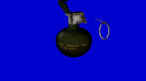 Frag Grenade throw (Blue screen) Video stock 38295832