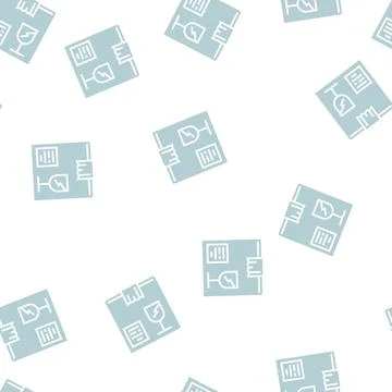 Fragile box glyph seamless pattern Stock Illustration