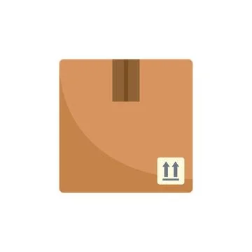 Fragile box icon flat vector. Delivery package Stock Illustration
