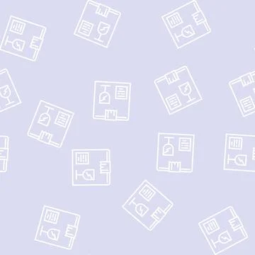 Fragile box line seamless pattern 스톡 일러스트