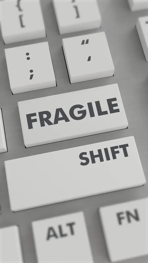 FRAGILE BUTTON PRESSING ON KEYBOARD Vertical Video Stock-Footage 302438914