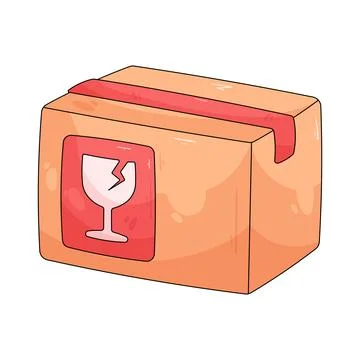 Fragile cardboard box Stock Illustration