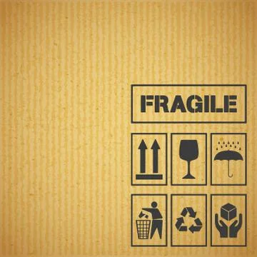 Fragile cardboard Stock Illustration