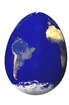 Fragile earth egg 3d render concept image Stock Illustration