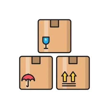 Fragile flat color icon イラスト素材