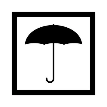 Fragile flat icon 库存插图