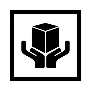 Fragile flat icon Stock Illustration