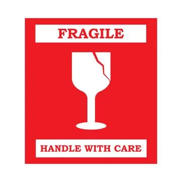 Fragile flat icon Stock Illustration
