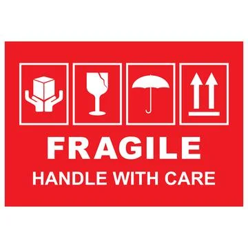 Fragile flat icon 库存插图