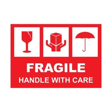 Fragile flat icon 库存插图