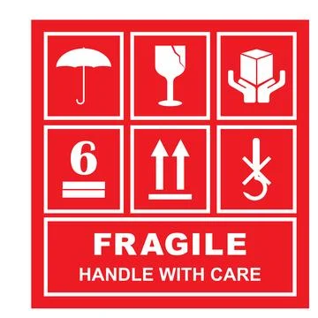 Fragile flat icon 库存插图