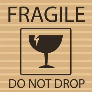 Fragile or Breakable Material packaging symbol Stock Illustration