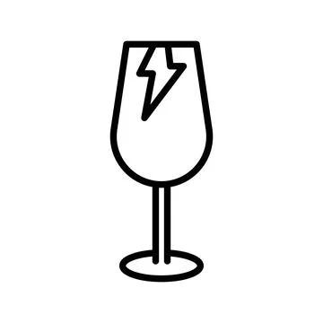 Fragile package icon linear logo mark in black and white Stock Illustration