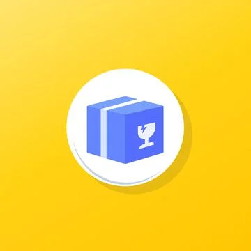 Fragile parcel or package vector icon Stockillustratie