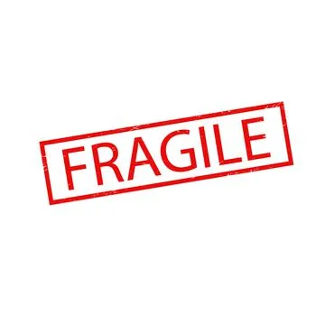 Fragile stamp vector isolated on white background Stock Illustration