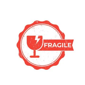 Fragile sticker, vector badge Stock Illustration