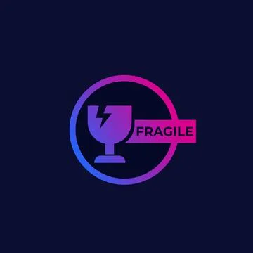 Fragile sticker, vector design Stock Illustration