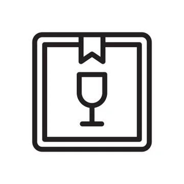 Fragile thin line icon Stock Illustration