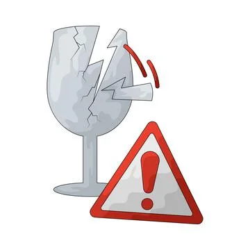 Fragile warning illustration 스톡 일러스트