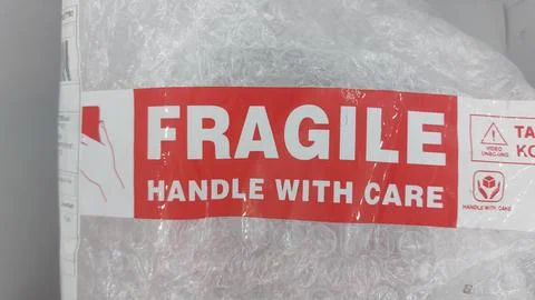 Fragile warning label Stock Photos