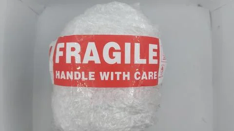 Fragile warning label Foto stock