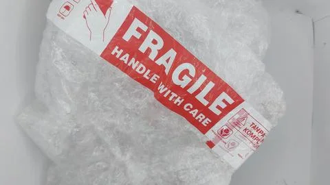 Fragile warning label Stock Photos