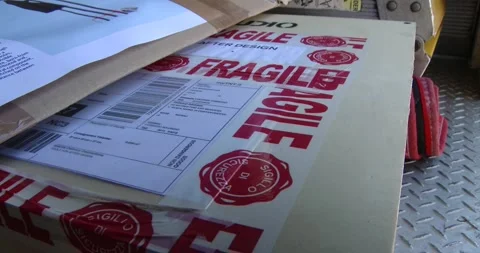 "Fragile" Wooden Box In Description Clip1396 動画素材 260151353