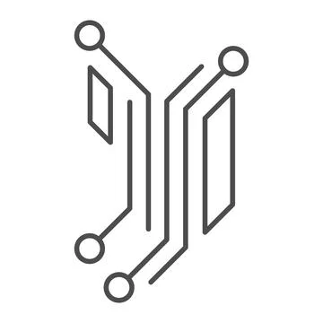 Fragment of analog circuit layout thin line icon, electronics concept, part of 库存插图