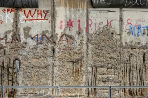 Fragment of the Berlin Wall. Stock Photos