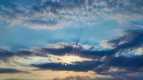Fragment of a blue sky with white clouds. Summer beautiful sunny day. Moving Stock Footage 124090126