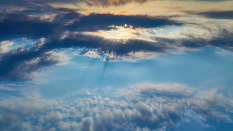 Fragment of a blue sky with white clouds. Summer beautiful sunny day. Moving Stock Footage 124090424