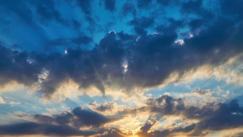 Fragment of a blue sky with white clouds. Summer beautiful sunny day. Moving Stock Footage 124090490