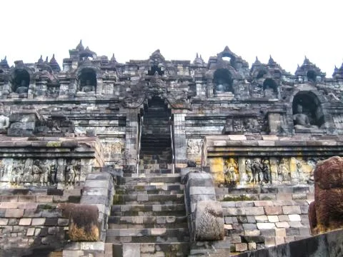 The fragment of Borobudur Temple, Central Java at Indonesia Stock Photos