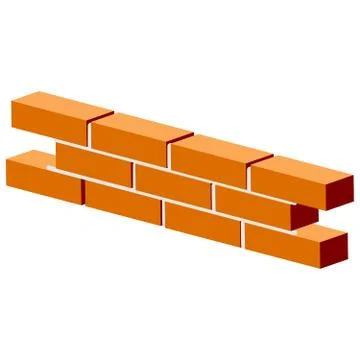 Fragment of brick wall - brickwork visual training aid Stock Illustration