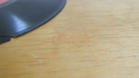 Fragment Of Broken Vinyl Record Stock Footage 106051941