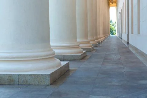 Fragment of a building with columns Stock Photos