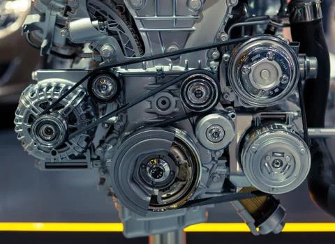 Fragment of car engine Stock Photos