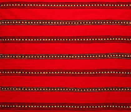 Fragment of Carpet with Folk Pattern Design Stock Photos