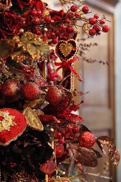 Fragment of the Christmas tree Stock Photos