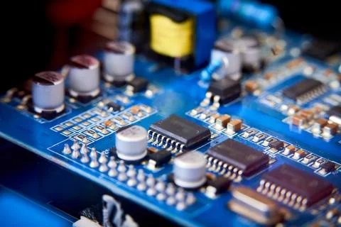 Fragment of a computer circuit board Foto stock