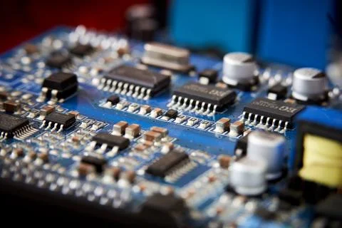 Fragment of a computer circuit board Foto stock