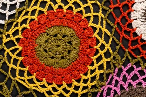 Fragment of Crochet Pattern Design Stock Photos