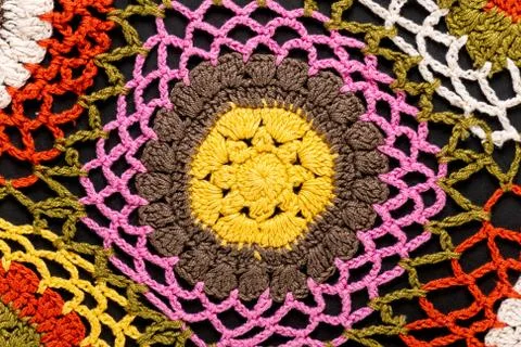 Fragment of Crochet Pattern Design Stock Photos