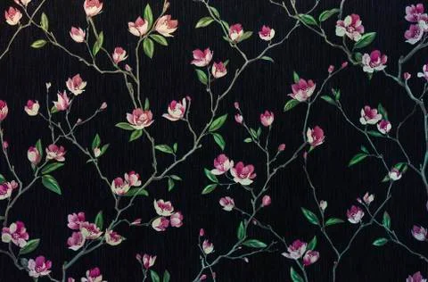 Fragment of a decorative panel with a floral pattern. Stock Photos